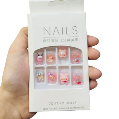 Sanrio Kids Fake Nails With sticker Sheets