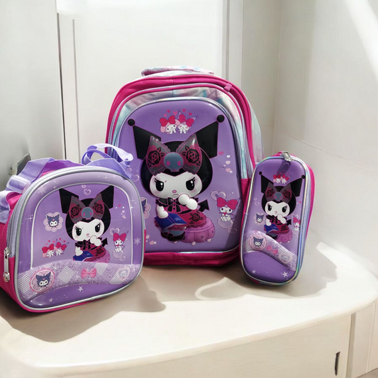Kuromi 3 Pc School Bag