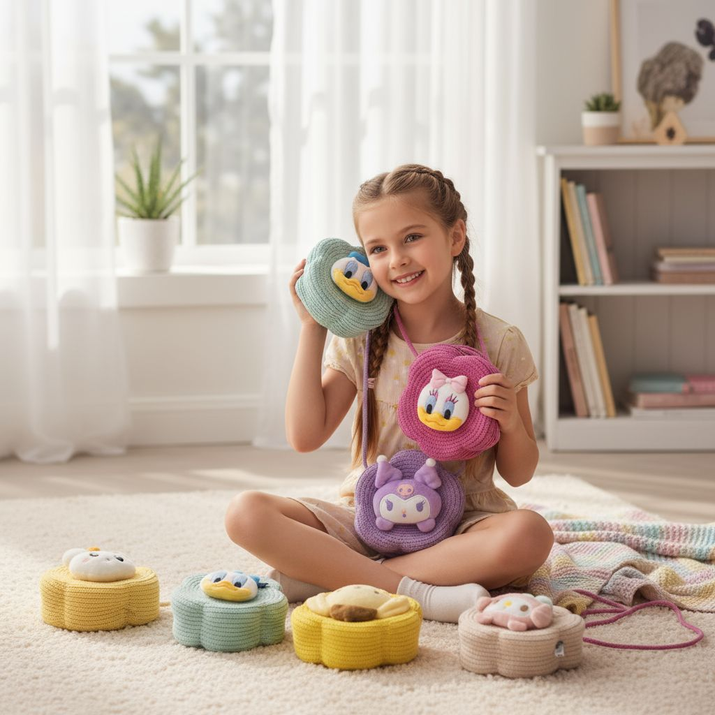 Jute Stuffed Sanrio Cross Body Bag