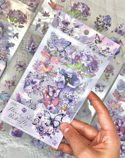 Purple Butterfly Journaling Stickers 4 Sheets | 58 Stickers