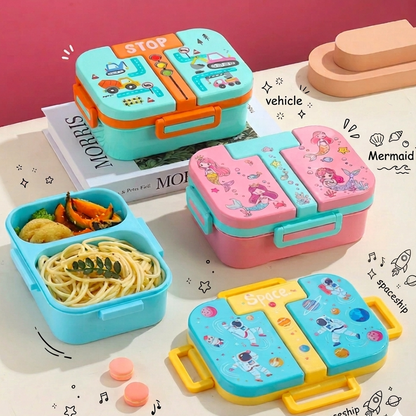 Puzzle Kawaii Bento Lunchbox For Kids School | Mermaid Spaceship Car