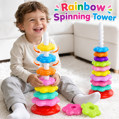 Spinning Rainbow Stacking Tower