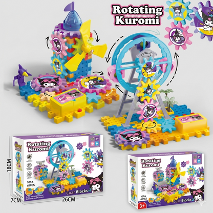 Rotating Kuromi Gear Blocks – 46 Pcs Educational STEM Toy for Kids