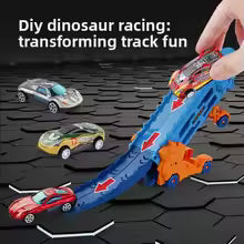 Dinosaur Mini Catapult  Car Transporter Toy Truck for Kids with Ramp & Car