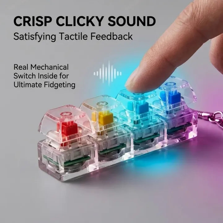 Keyboard Keys Keychain | Fidget Stress Relief With Lights