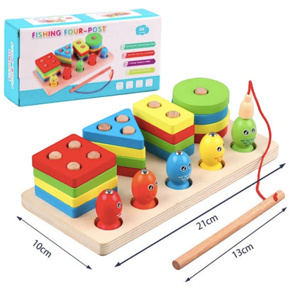 Wooden Fishing Stacking Early Education Toy