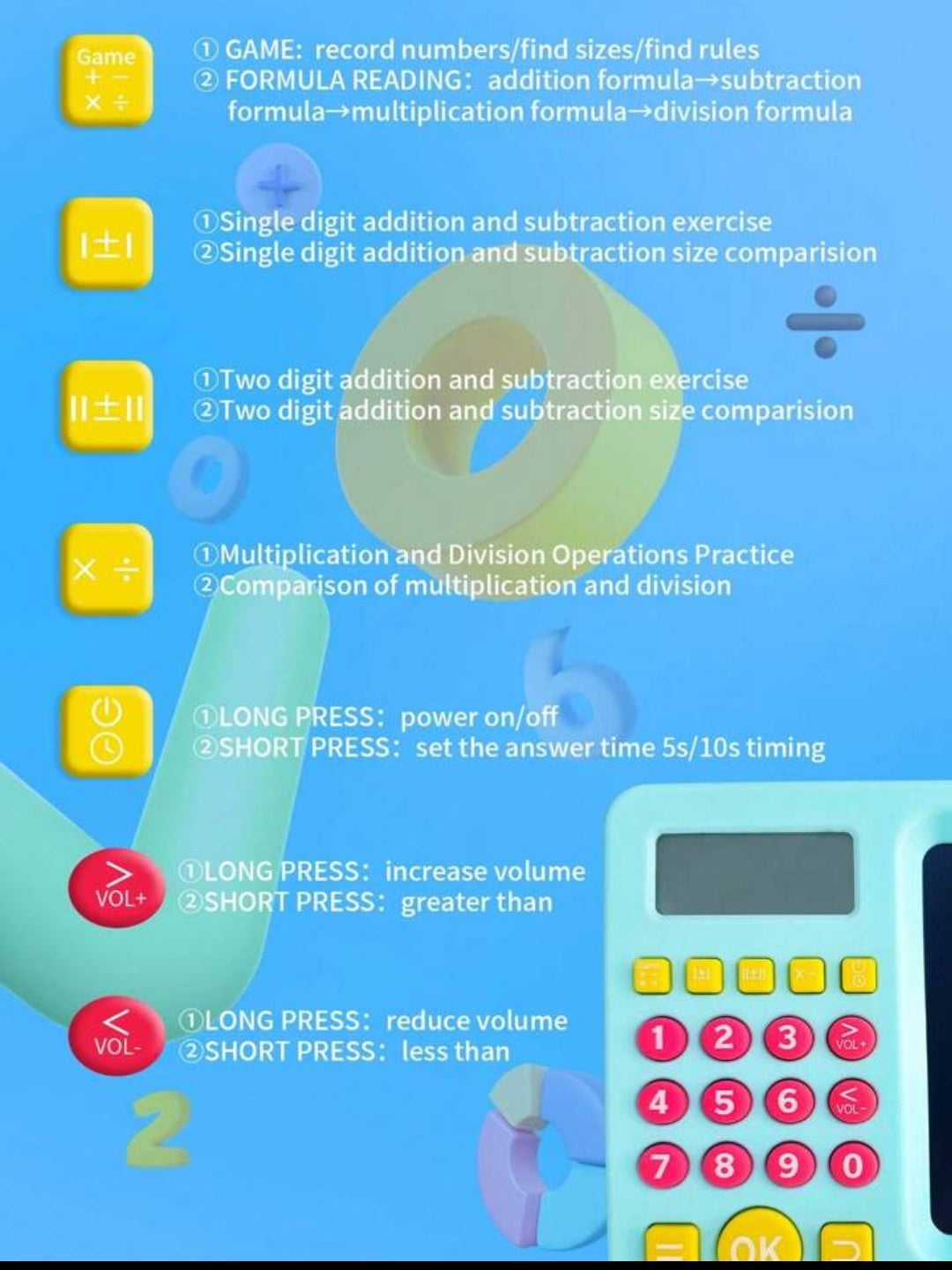 LCD Writing Tablet With Maths Calculator