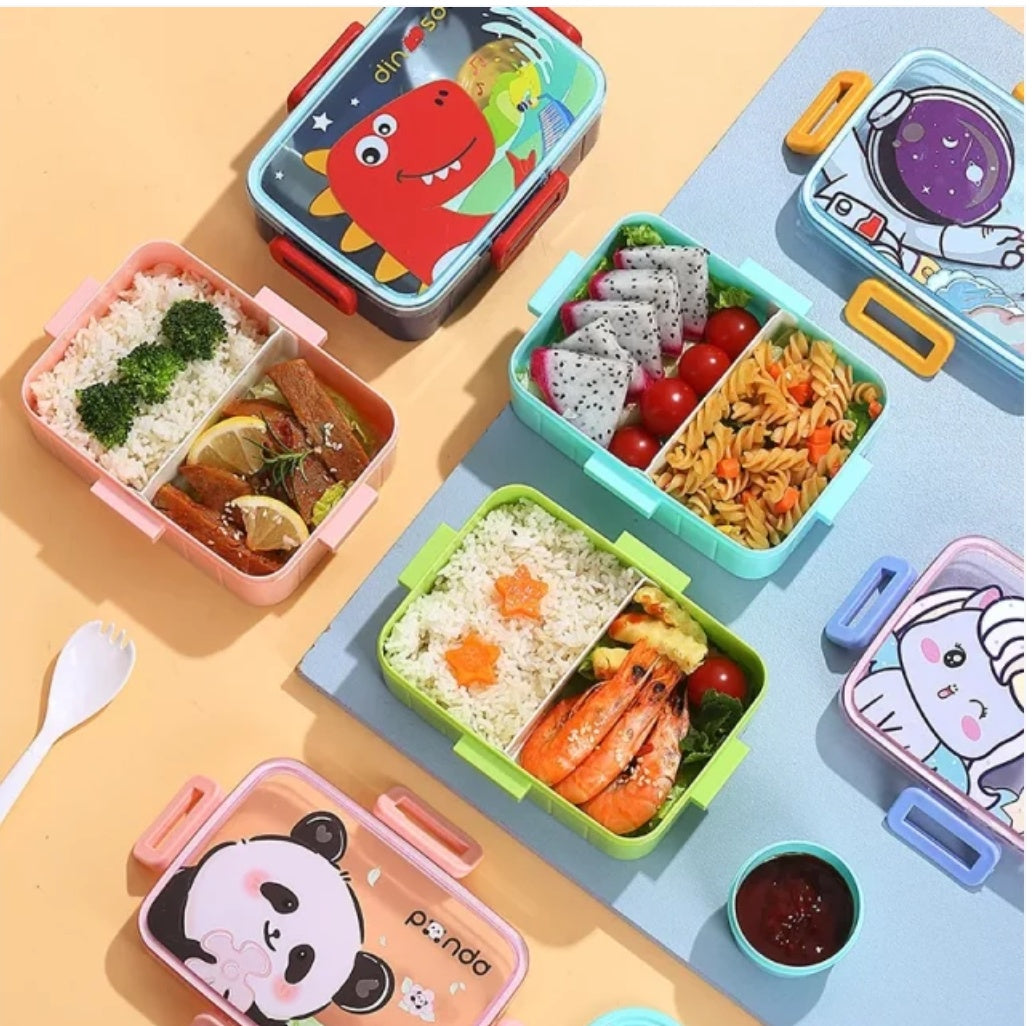 Cartoon Characters Lunch Box With Sauce Box