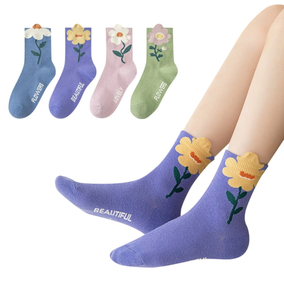 3D Flower Socks