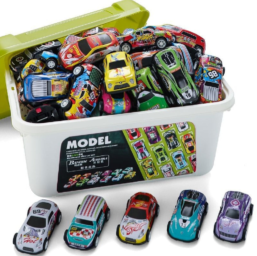 Metal Cars Set With Storage Box