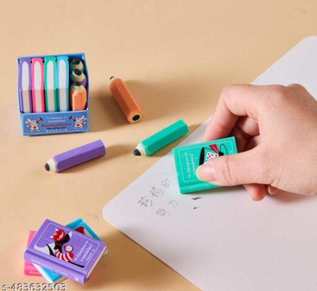 Book Pencil Erasers Gift Set