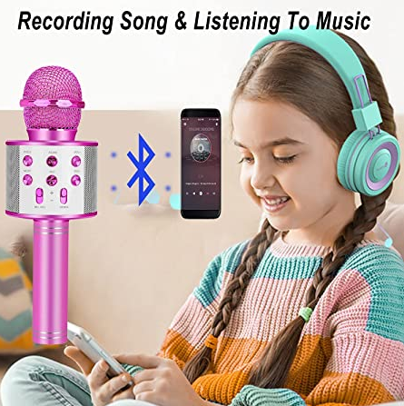 WS 858 Portable 2 in 1 Rechargeable Wireless Bluetooth mic and Speaker
