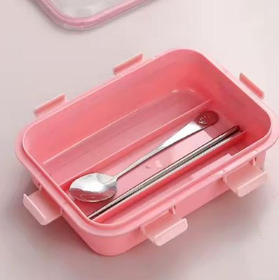 2-Compartment Stainless Steel Bento Lunch Box – Leakproof, Includes Sauce Bowl & Cutlery