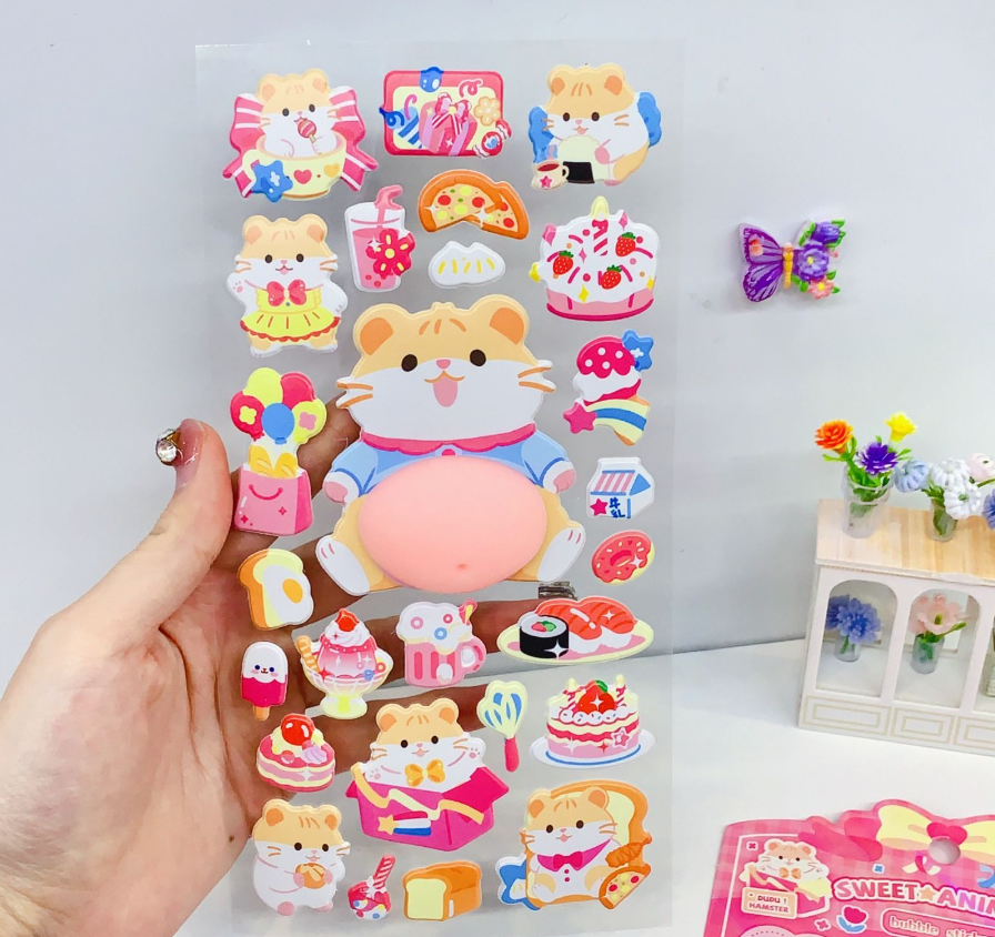 Sweet Animals 3D Silicon Belly Bakery Theme Stickers