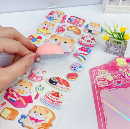 Sweet Animals 3D Silicon Belly Bakery Theme Stickers