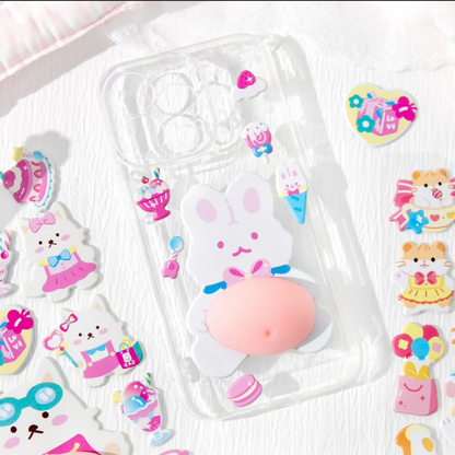 Sweet Animals 3D Silicon Belly Bakery Theme Stickers