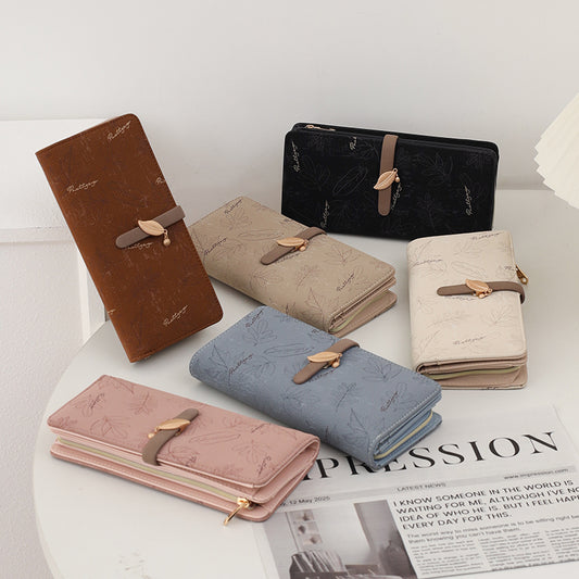 Leaf Charm Long Wallet