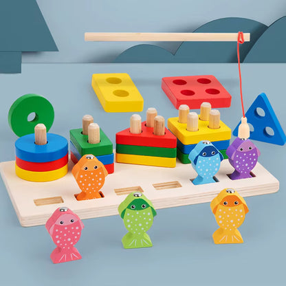 Wooden Fishing Stacking Early Education Toy