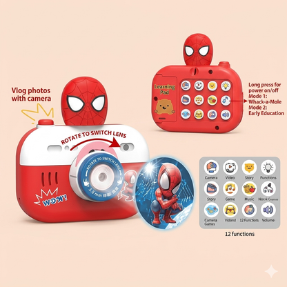 Spiderman and Dinosaur Projection Camera With Musical Buttons