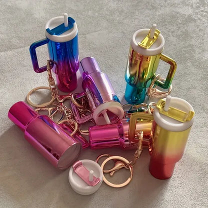 ​Trendy Gradient Holographic Cup Charm for Keys and Bags