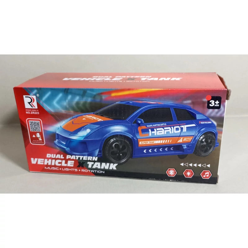 2 in 1 Dual Chariot Car and Tank Transformer With Sound and Lights