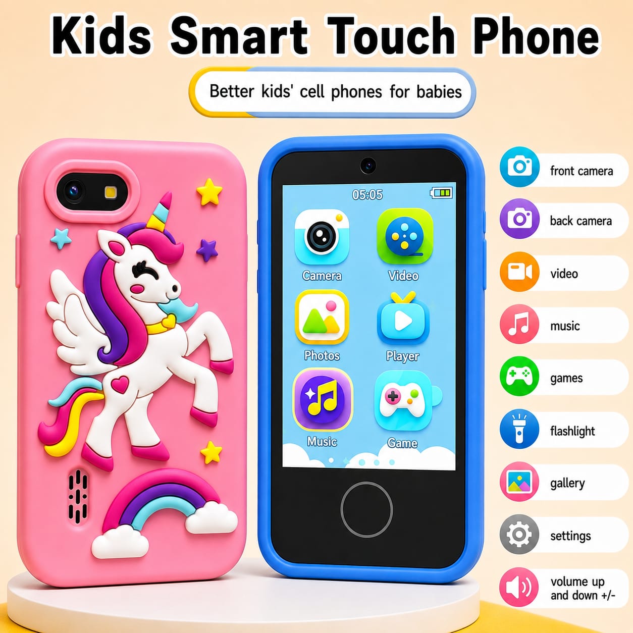 Kids Smart Touch Phone With Dual Camera