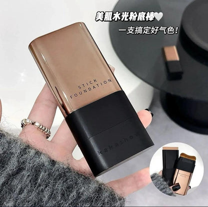 Korean 2-in-1 Lightweight Foundation Stick with Blending Brush