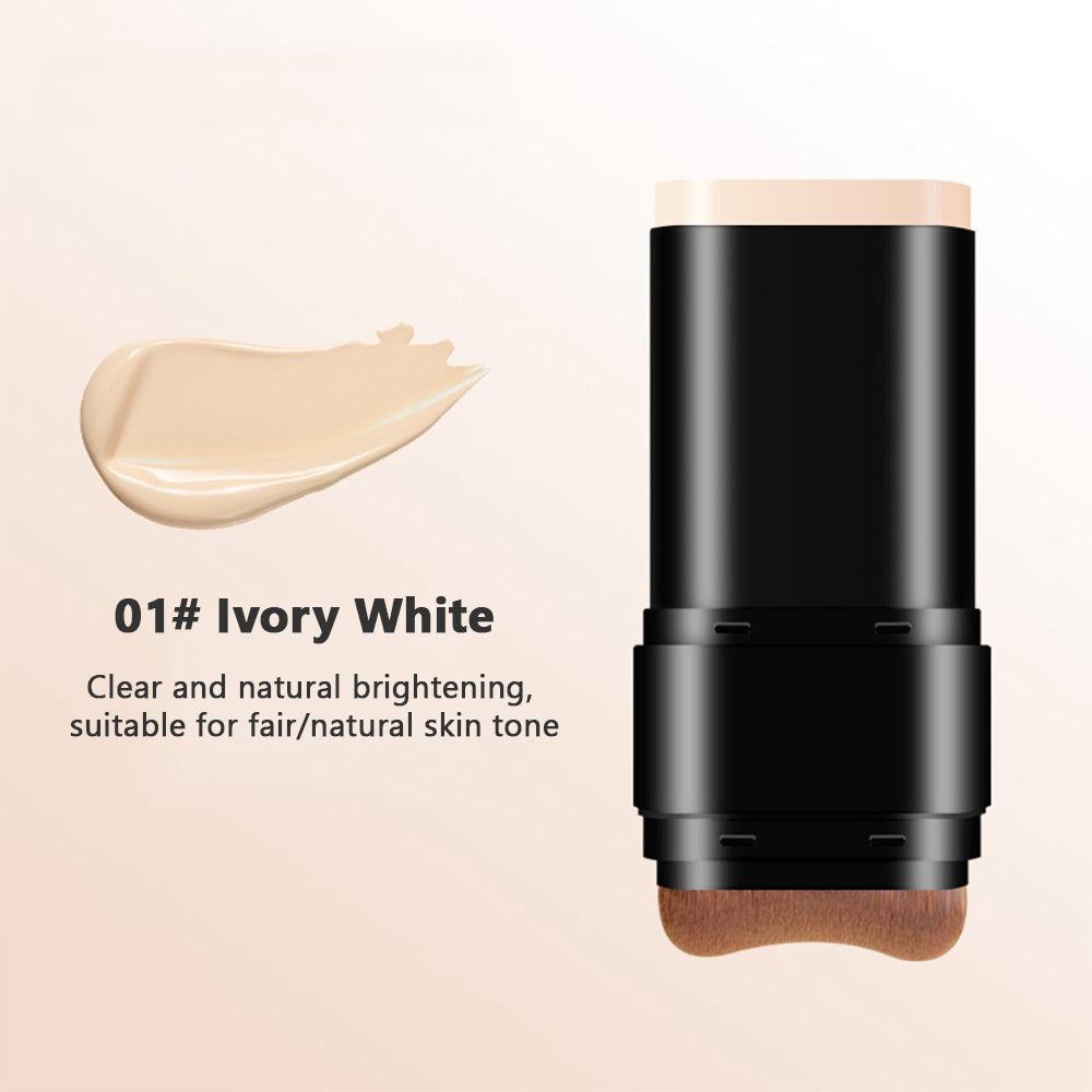 Korean 2-in-1 Lightweight Foundation Stick with Blending Brush