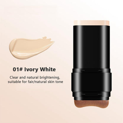 Korean 2-in-1 Lightweight Foundation Stick with Blending Brush