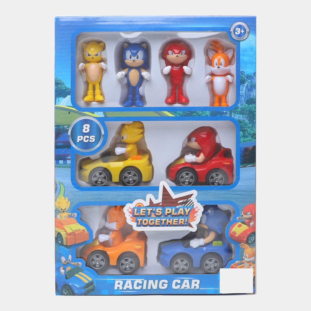 8 Pcs Sonic Figures and Racing Cars