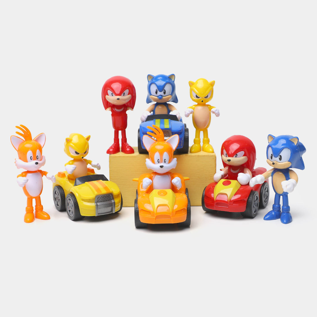 8 Pcs Sonic Figures and Racing Cars