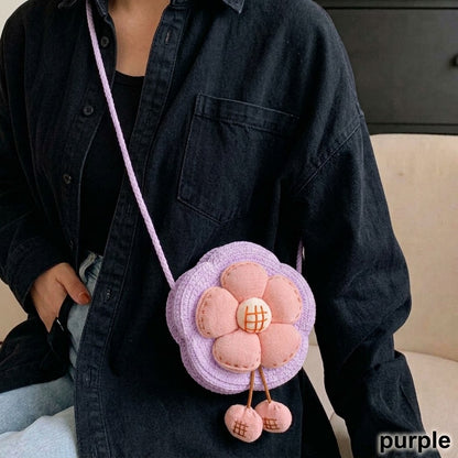 Pinteresty Flower Jute Kids Cross Body Bag