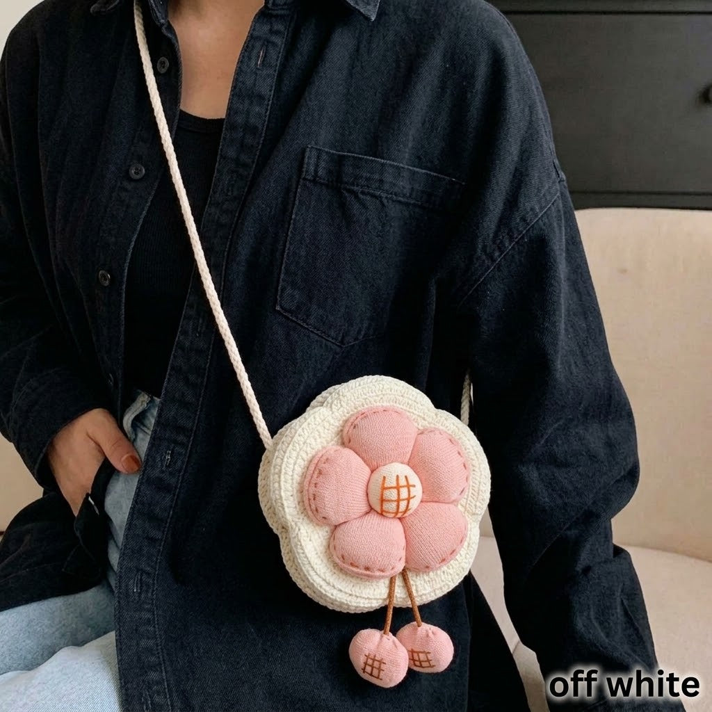 Pinteresty Flower Jute Kids Cross Body Bag