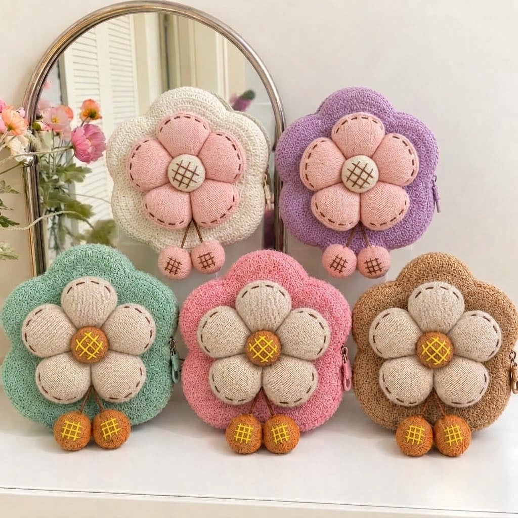 Pinteresty Flower Jute Kids Cross Body Bag