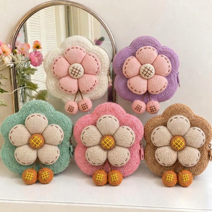 Pinteresty Flower Jute Kids Cross Body Bag