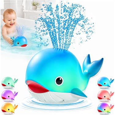 Whale Water Fountain Spray Bath Toy With Lights