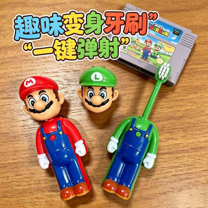 Super Mario and Ultraman Kids Toothbrush With Cap