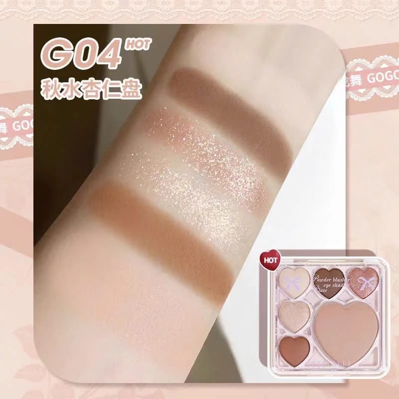 Korean All In One Eyeshadow Blush & Highlighter Palatte