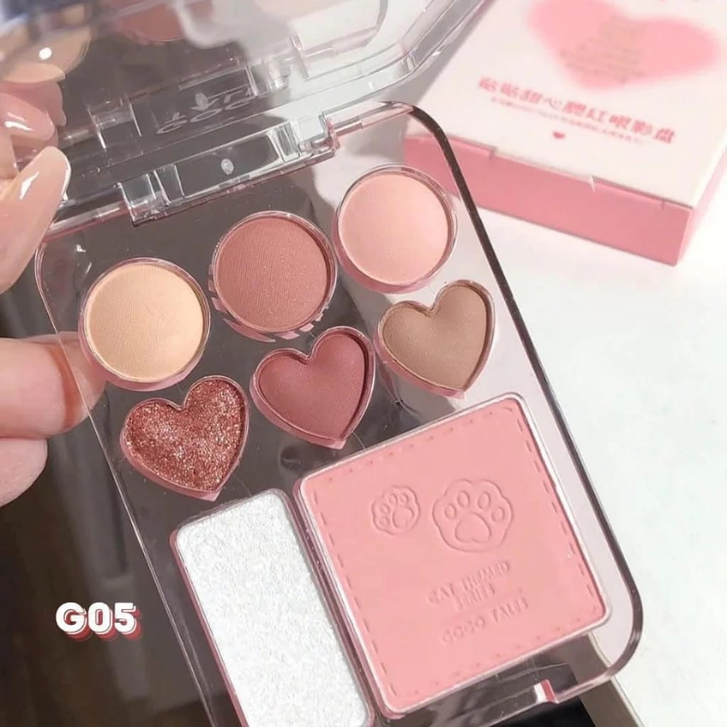Korean All In One Eyeshadow Blush & Highlighter Palatte