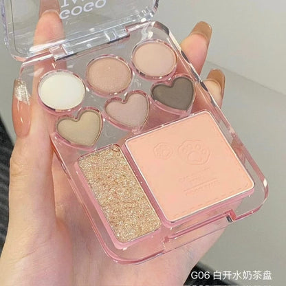 Korean All In One Eyeshadow Blush & Highlighter Palatte