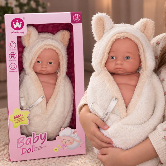 Silicon Body Realistic Baby Doll With Snugly Blanket Swaddle