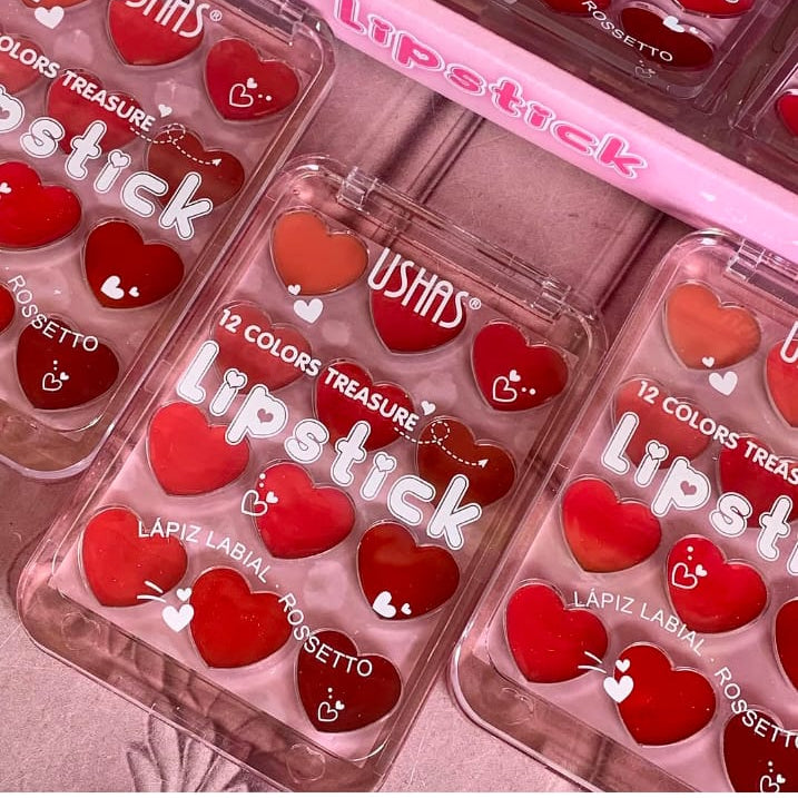 12 in 1 lipgloss | Hearts Lipstick Palatte