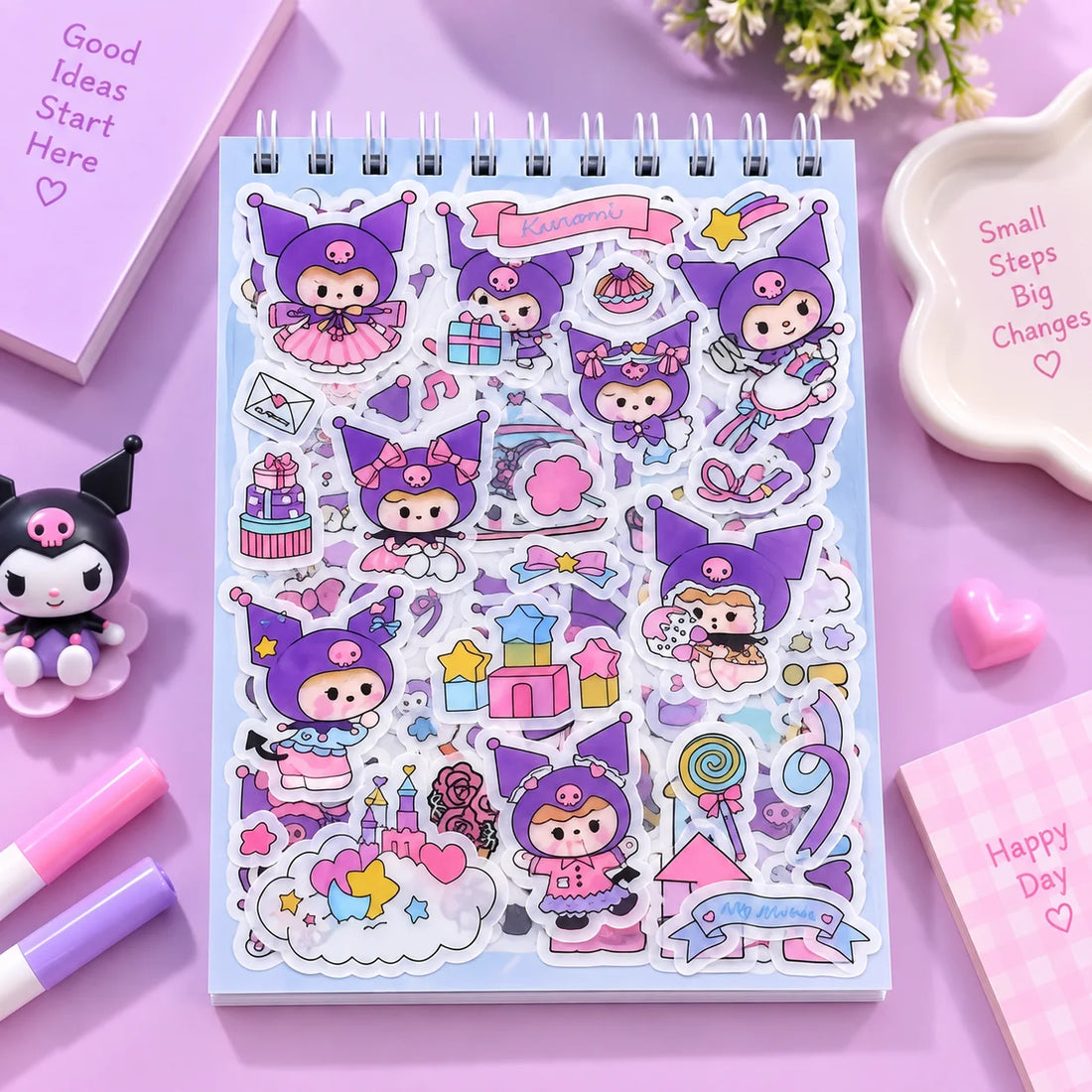 Kuromi Sticker Book and Notepad