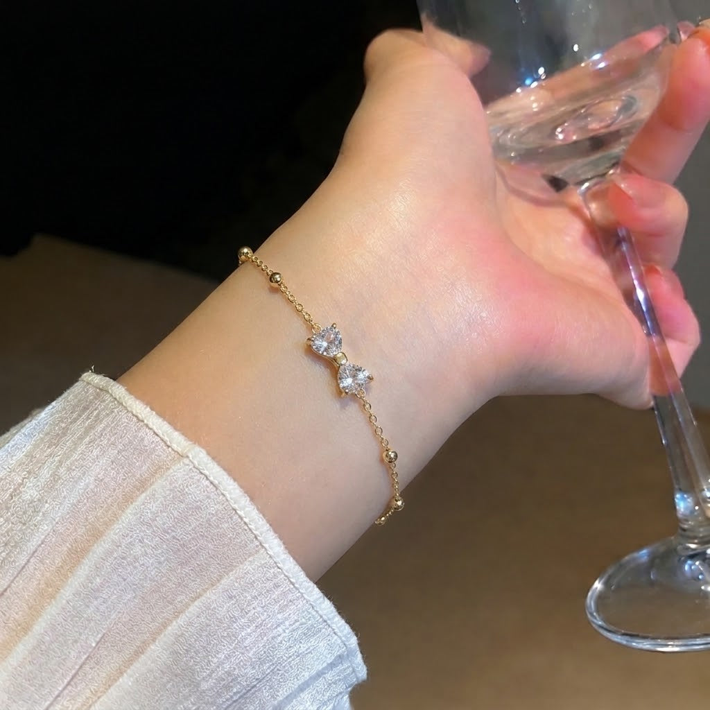Viral Bow Zircon Stainless Steel Bracelet
