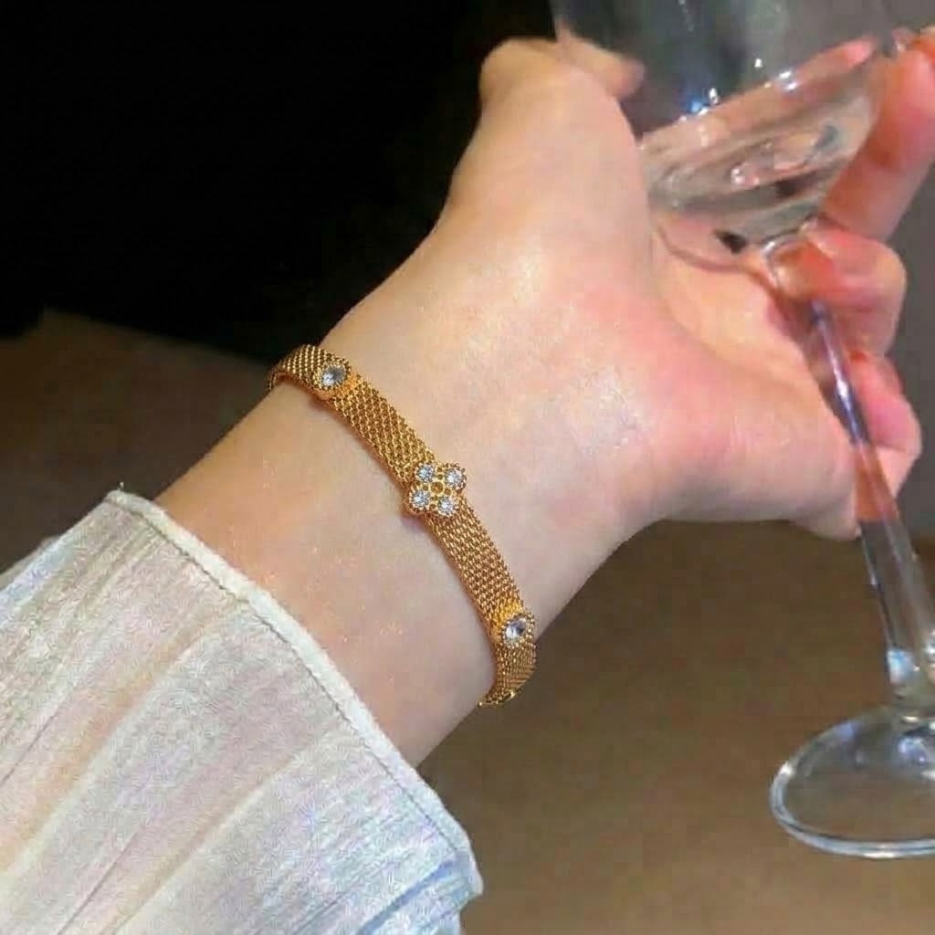 Pretty Stones Snake Chain Stainless Steel Bracelet
