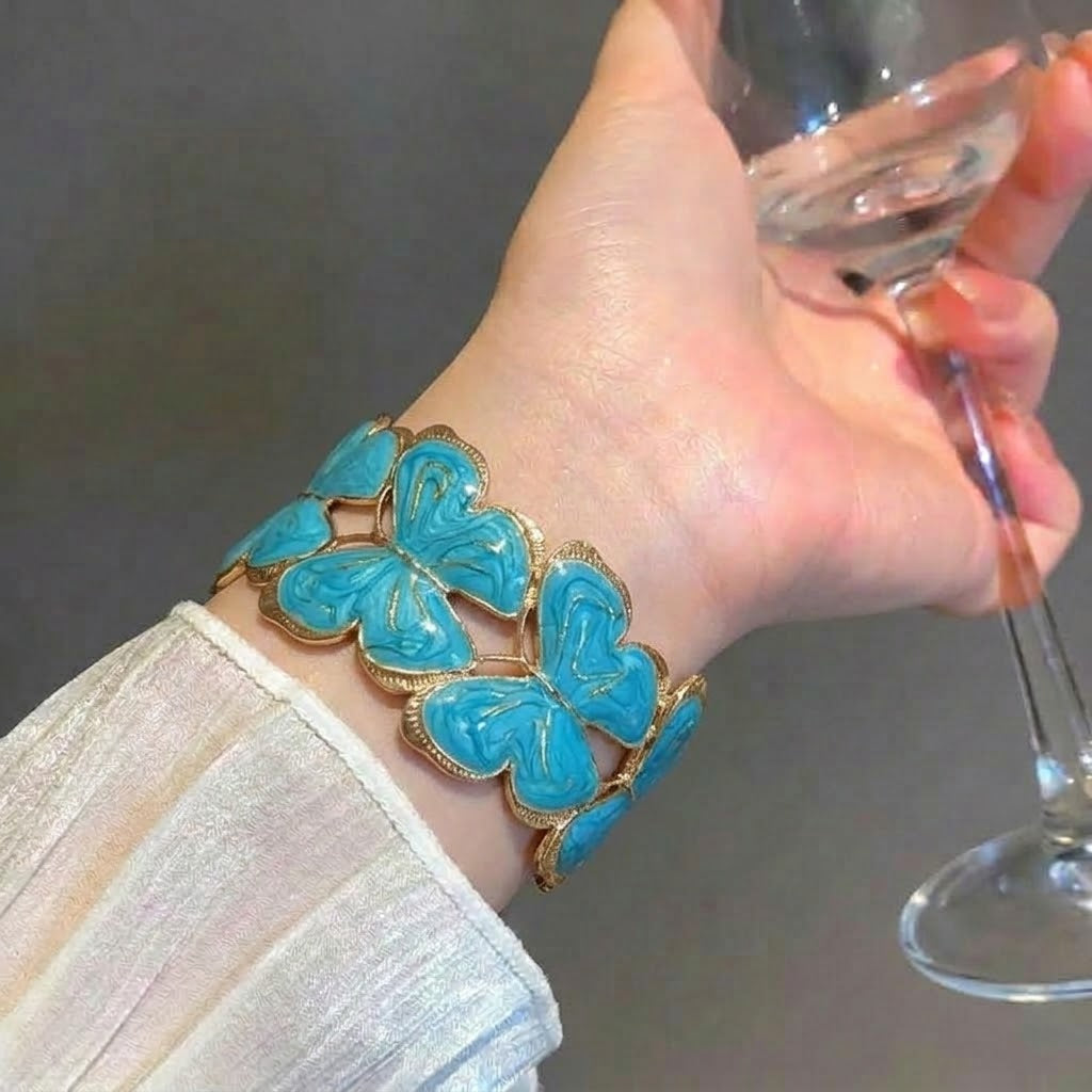 Butterfly Enamel Stainless Steel HandCuff