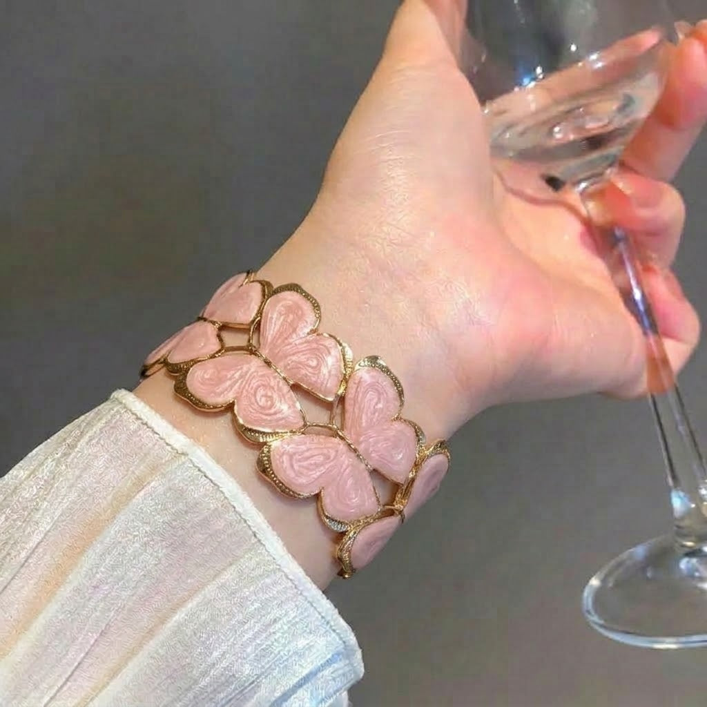 Butterfly Enamel Stainless Steel HandCuff
