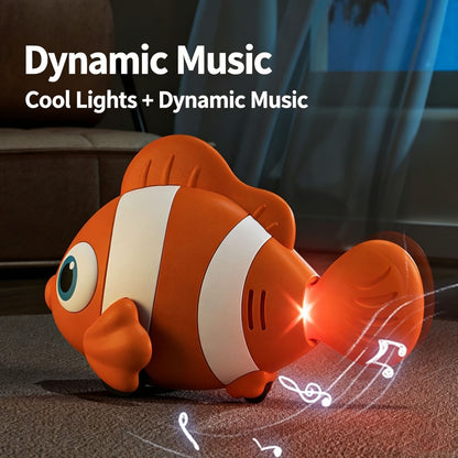 Electric Nemo Crawling Musical Clown Fish With Obstacle Sensor