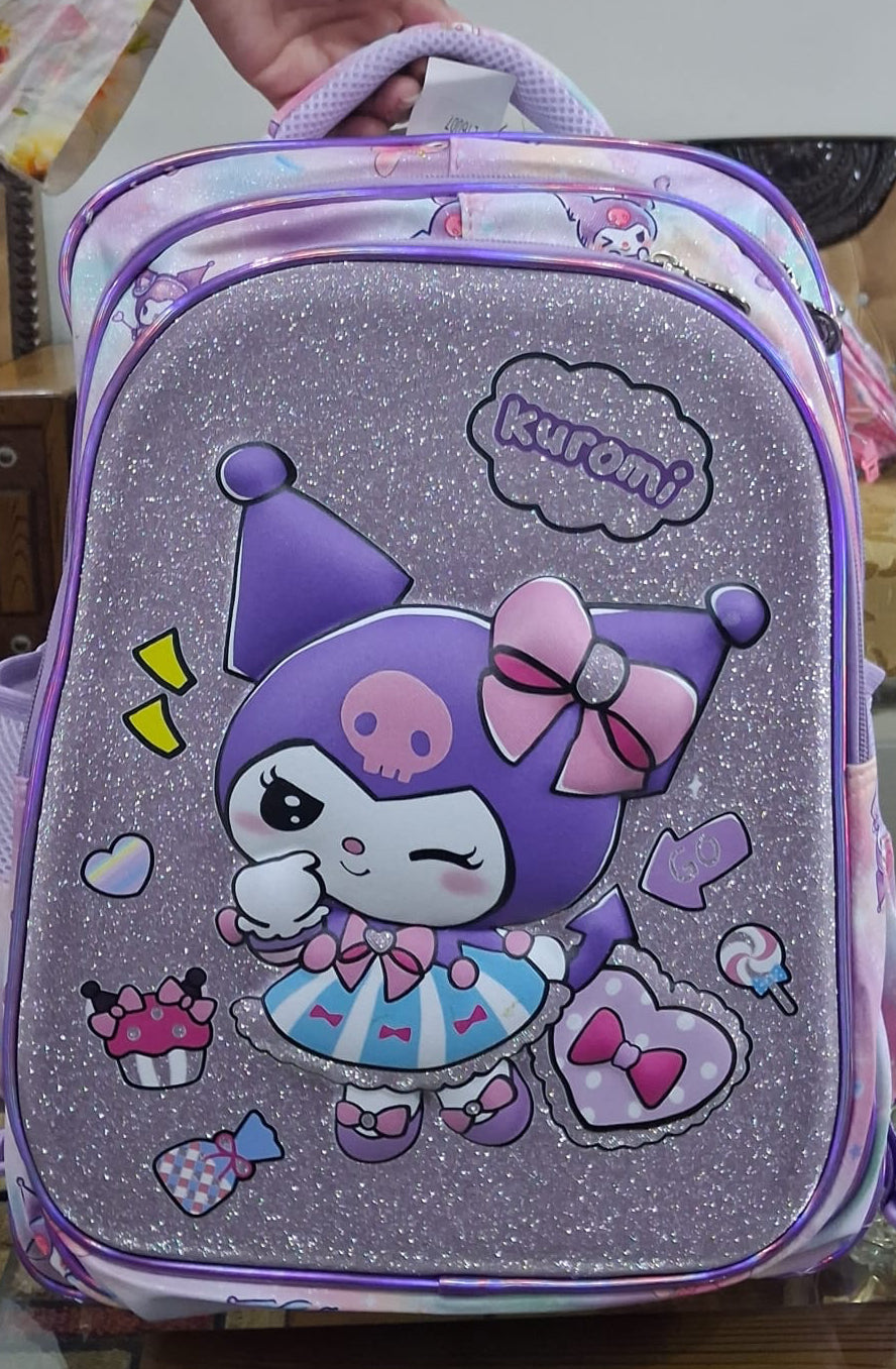 Cute Kuromi 3D School Bag for Girls