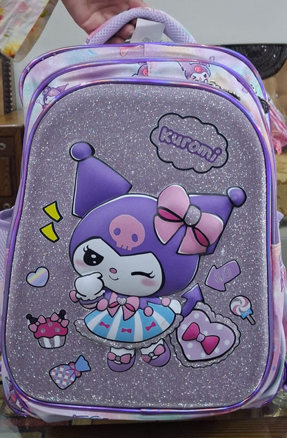 Cute Kuromi 3D School Bag for Girls
